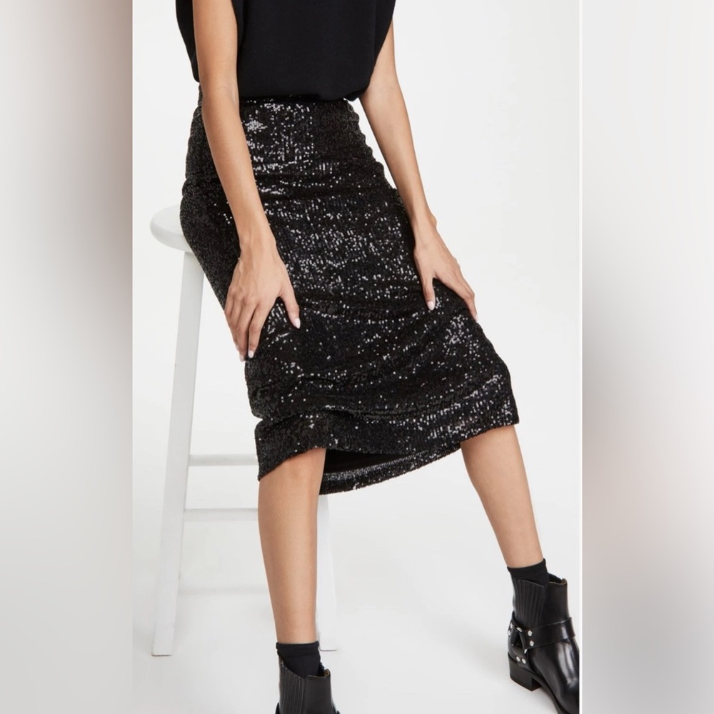 BB Dakota Starry Night Holiday Skirt Lined Black Sequins Women’s Size XS NWT $89